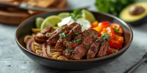 Sizzling Steak Fajita Bowl for Dinner