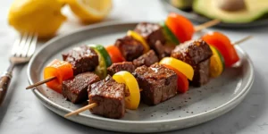 Oven Baked Steak Kabobs with Tender Beef and Veggies