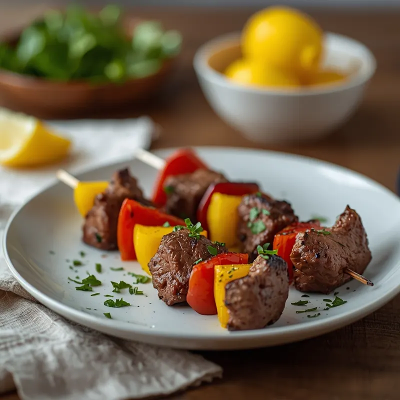 Oven Baked Steak Kabobs with Tender Beef and Veggies