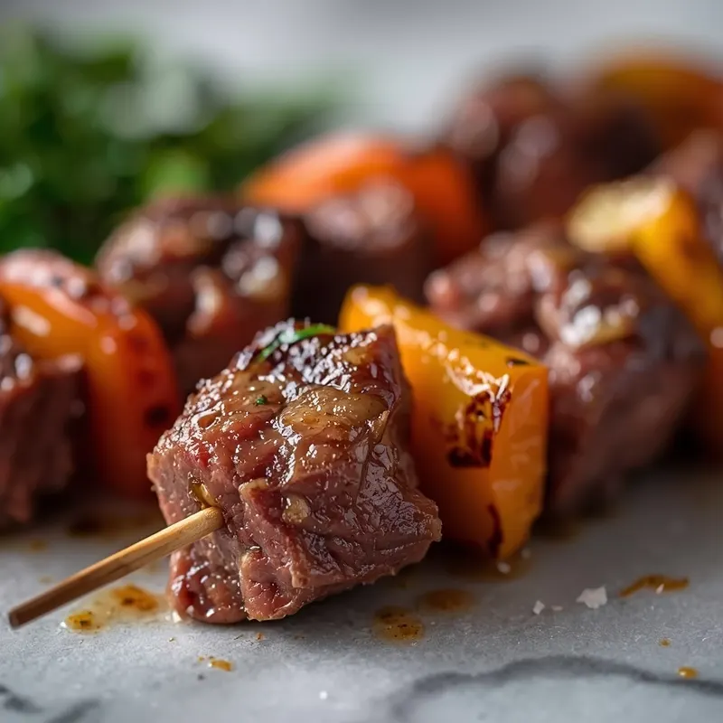 Oven Baked Steak Kabobs with Tender Beef and Veggies