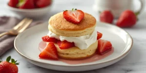 Classic Strawberry Shortcake with Fresh Strawberries and Cream