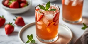 Sparkling Strawberry Lemonade with Soda and Fresh Berries