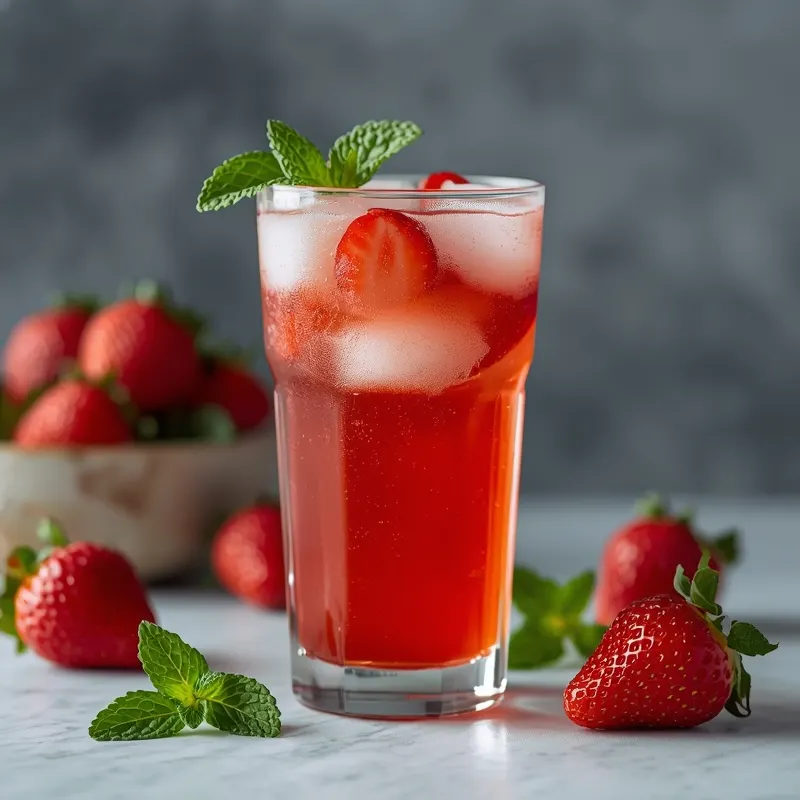Sparkling Strawberry Lemonade with Soda and Fresh Berries Sparkling Strawberry Lemonade with Soda and Fresh Berries