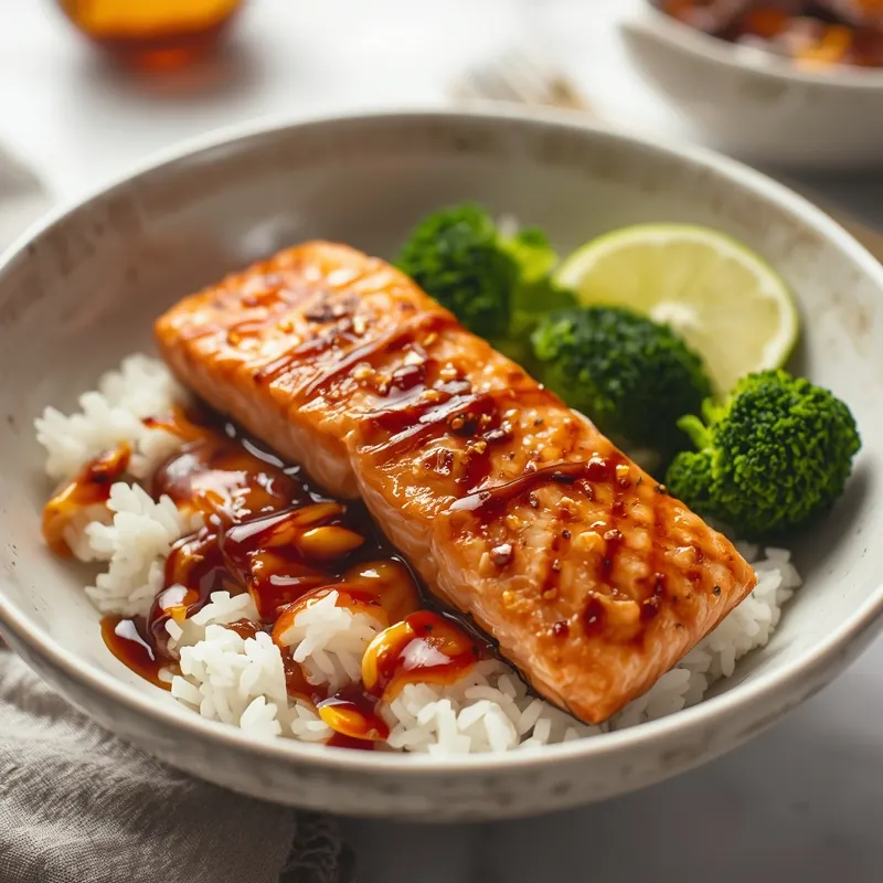 Juicy Teriyaki Salmon Rice Bowl for Dinner Nights