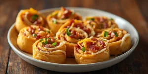 Bacon Cheddar Turkey Ranch Pinwheels for Game Day Snacks