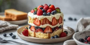 Light Berry Angel Food Cake Trifle for Hot Summer Days