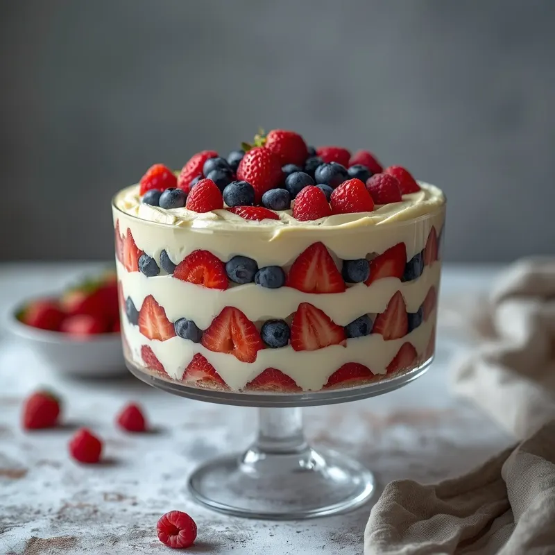 Fresh Berry Trifle with Layers of Summer Berries Fresh Berry Trifle with Layers of Summer Berries