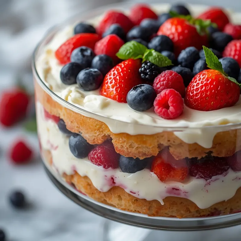 Fresh Berry Trifle with Layers of Summer Berries Fresh Berry Trifle with Layers of Summer Berries