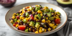 Healthy Black Bean Corn Avocado Salad for Meal Prep
