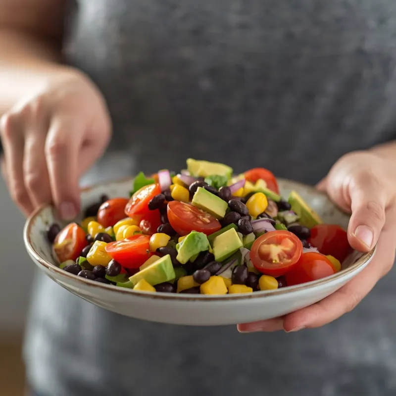 Healthy Black Bean Corn Avocado Salad for Meal Prep