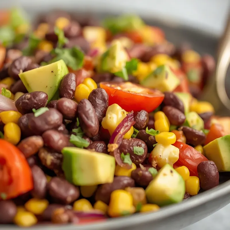 Healthy Black Bean Corn Avocado Salad for Meal Prep