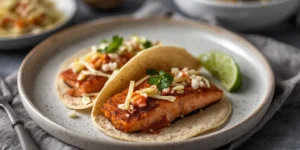 Golden Blackened Salmon Fish Tacos with Creamy Slaw