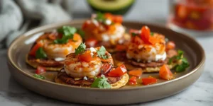 Loaded Blackened Shrimp Tostadas for Mexican Style Dinners