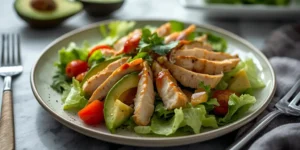 Crunchy Chicken Lettuce Avocado Salad for Light Dinners