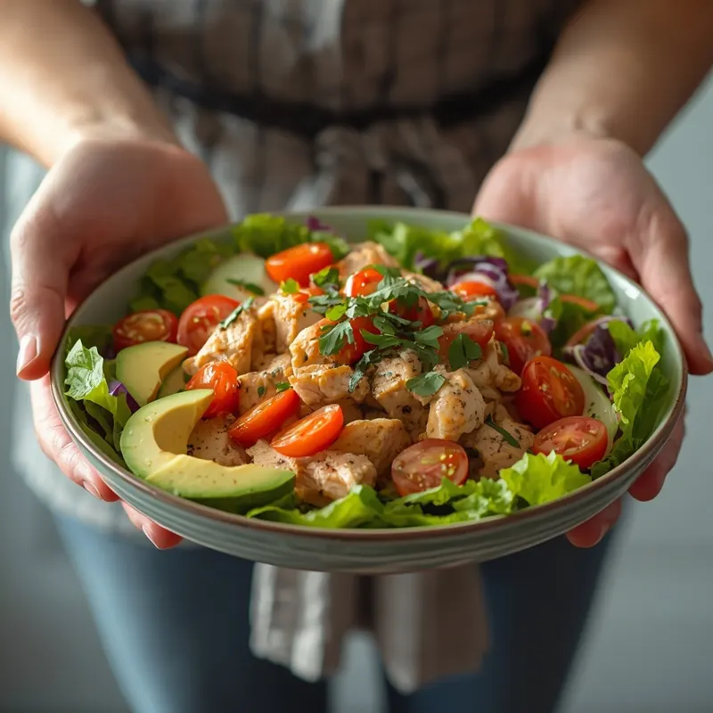 Crunchy Chicken Lettuce Avocado Salad for Light Dinners