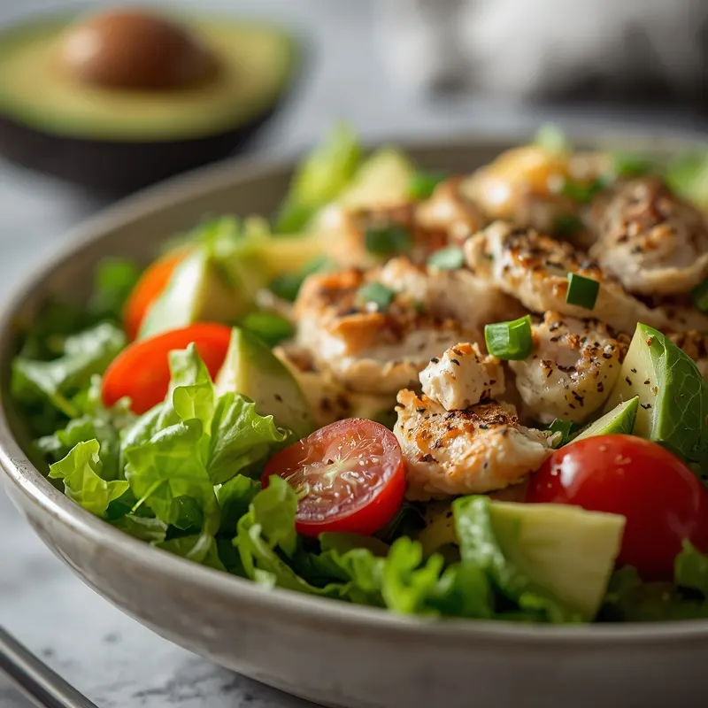 Crunchy Chicken Lettuce Avocado Salad for Light Dinners
