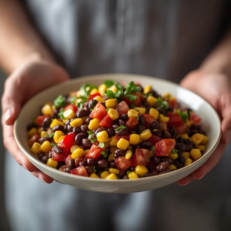 Chilled Black Bean Corn Salsa Salad for Potlucks