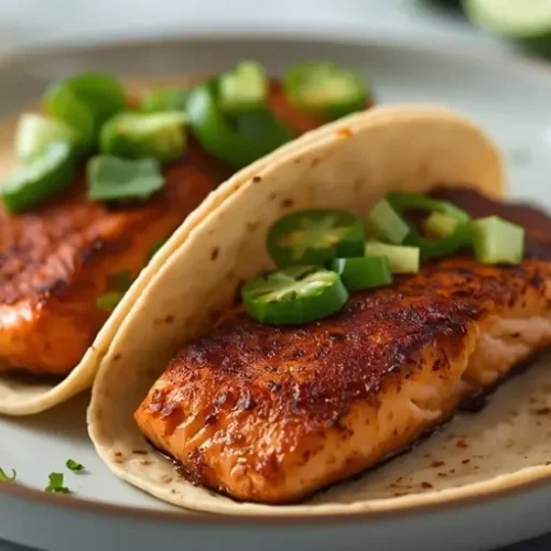 crispy blackened salmon tacos recipe