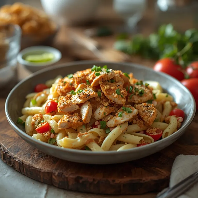 Crispy Chicken Caesar Pasta Salad for Easy Dinners