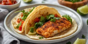 Crispy Grilled Fish Tacos with Fresh Taco Sauce