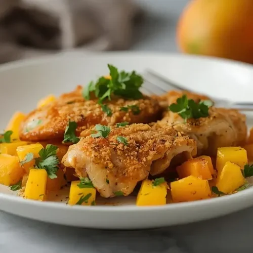 crispy mango chicken salad recipe