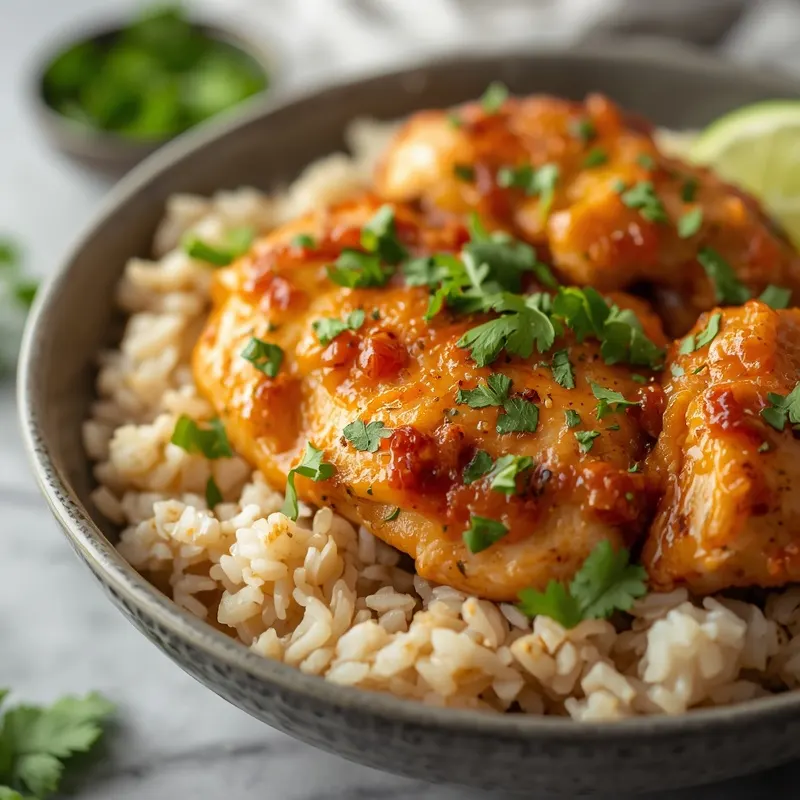 Smoky Crockpot Cilantro Lime Chicken Bowls for Meal Prep