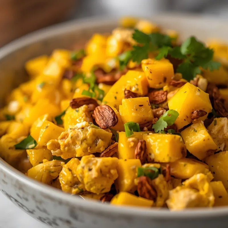 Creamy Curry Mango Chicken Salad for Meal Prep