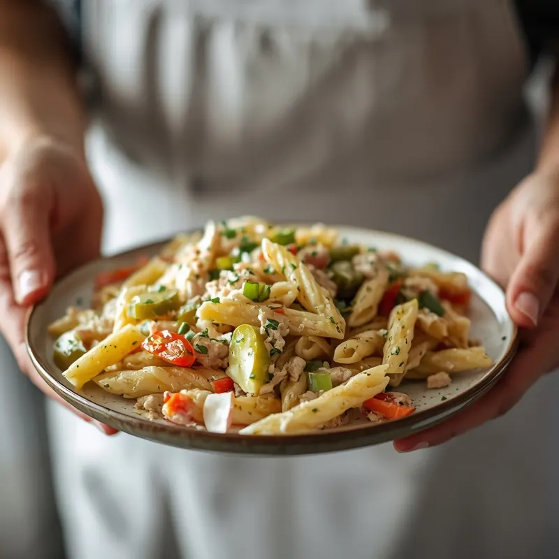 Loaded Dill Pickle Chicken Pasta Salad for Meal Prep