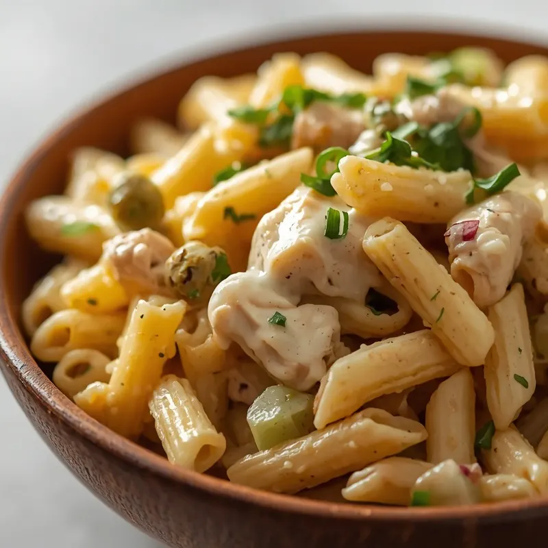 Loaded Dill Pickle Chicken Pasta Salad for Meal Prep