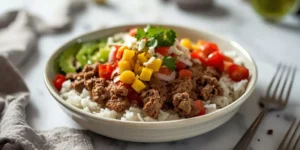 Flavor Packed Ground Beef Burrito Bowl