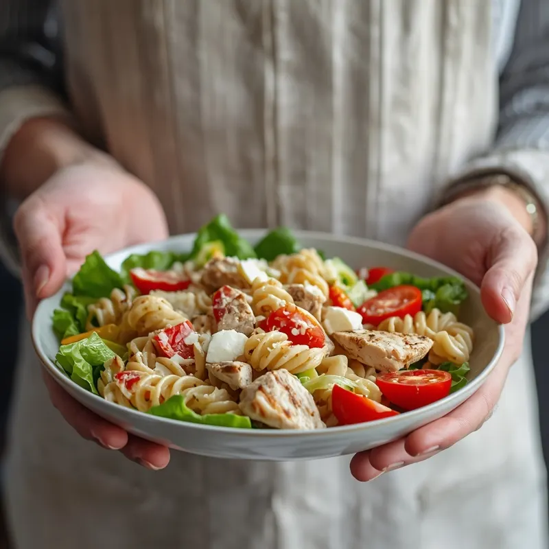 Creamy Chicken Caesar Pasta Salad for Healthy Lunches