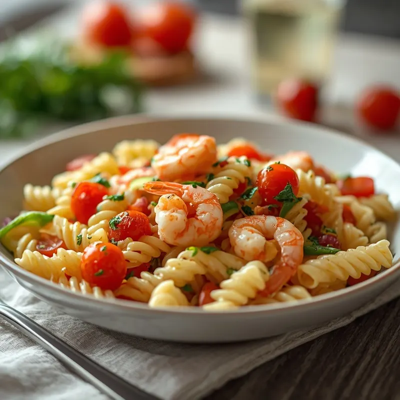 Chilled Cold Shrimp Pasta Salad for Healthy Summer Lunches