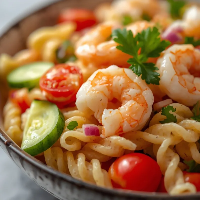 Chilled Cold Shrimp Pasta Salad for Healthy Summer Lunches