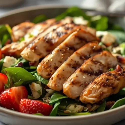 healthy strawberry chicken salad bowls recipe