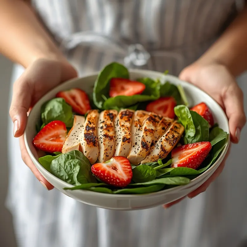 Light Strawberry Chicken Salad Bowls for Healthy Lunches Light Strawberry Chicken Salad Bowls for Healthy Lunches