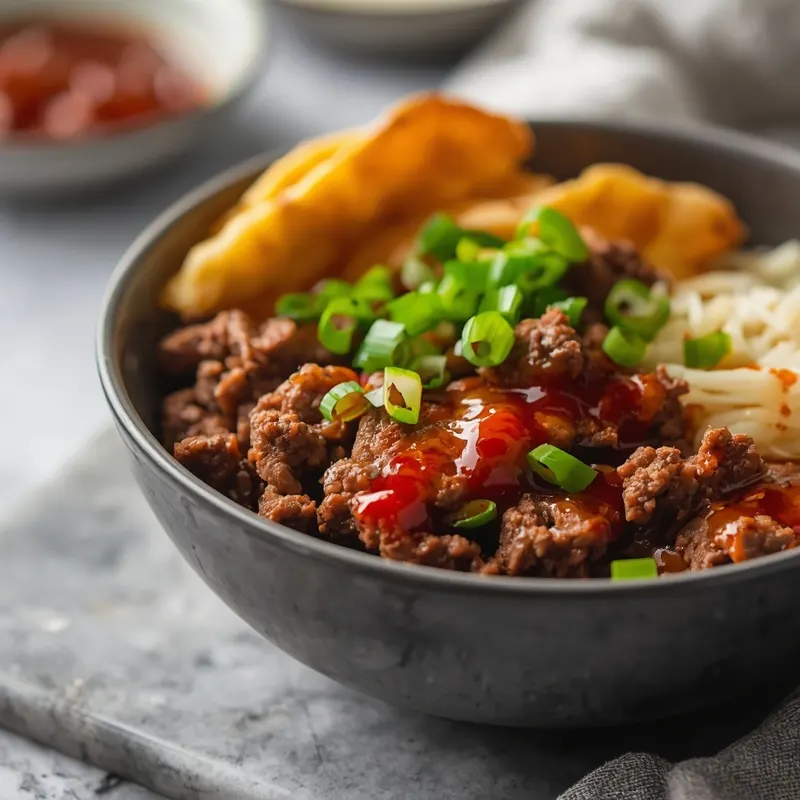 Sweet Spicy Hot Honey Ground Beef Bowl