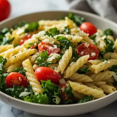 kale caesar pasta salad recipe