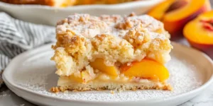 Warm Fruit Peach Dump Cake for Potluck Dessert Tables