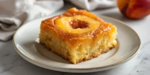 Sweet Peach Upside Down Dump Cake for Summer Parties