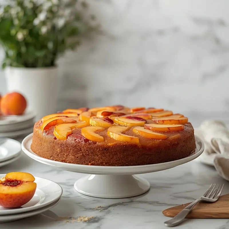 Sweet Peach Upside Down Dump Cake for Summer Parties