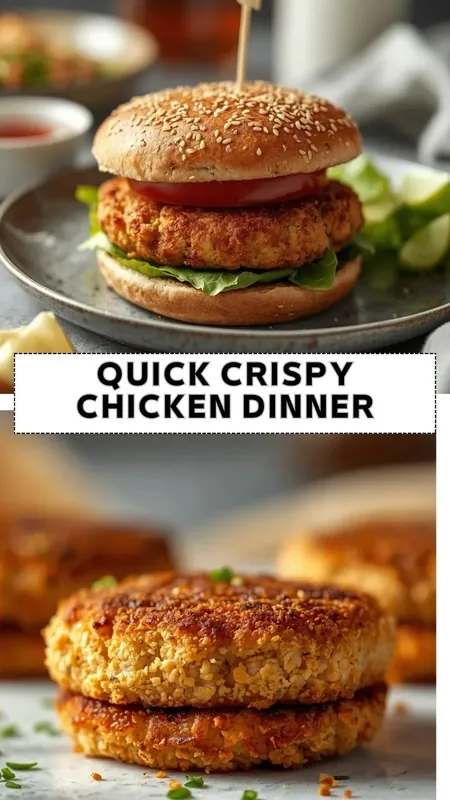 Crispy homemade chicken burger with lettuce and tomato on a toasted sesame bun