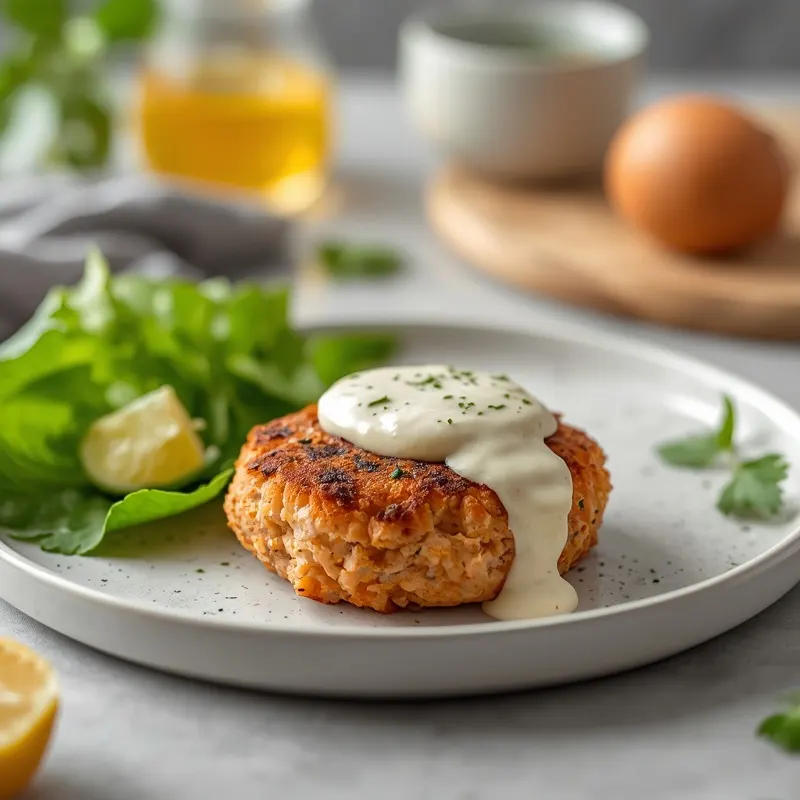 Juicy Salmon Burgers with Creamy Burger Sauce