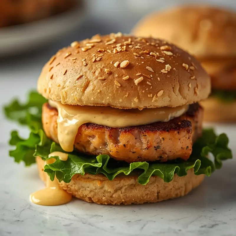 Juicy Salmon Burgers with Creamy Burger Sauce