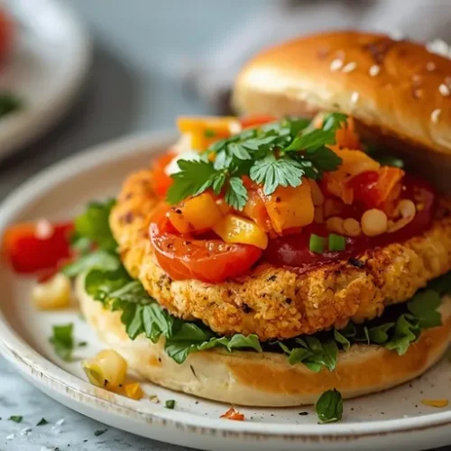 salmon burgers with toppings recipe