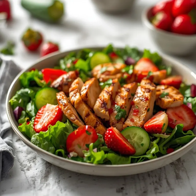 Crunchy Strawberry Chicken Salad with Cucumbers Crunchy Strawberry Chicken Salad with Cucumbers