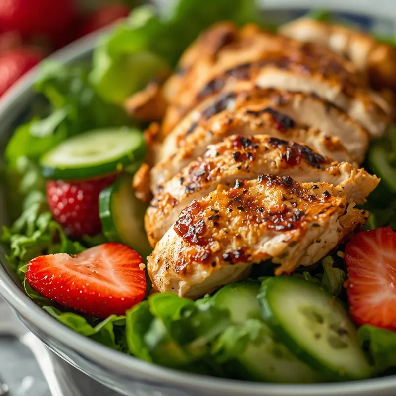 Crunchy Strawberry Chicken Salad with Cucumbers Crunchy Strawberry Chicken Salad with Cucumbers