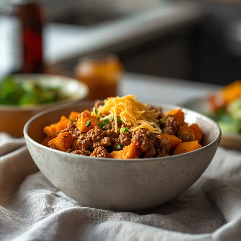 Creamy Sweet Potato Ground Beef Bowl Creamy Sweet Potato Ground Beef Bowl
