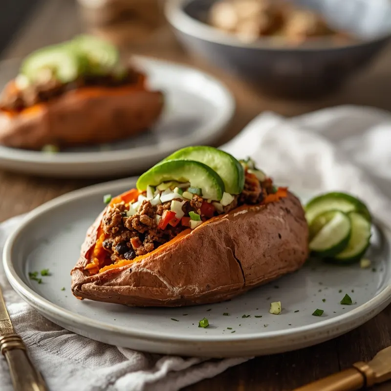 Flavor Packed Taco Stuffed Sweet Potato Flavor Packed Taco Stuffed Sweet Potato
