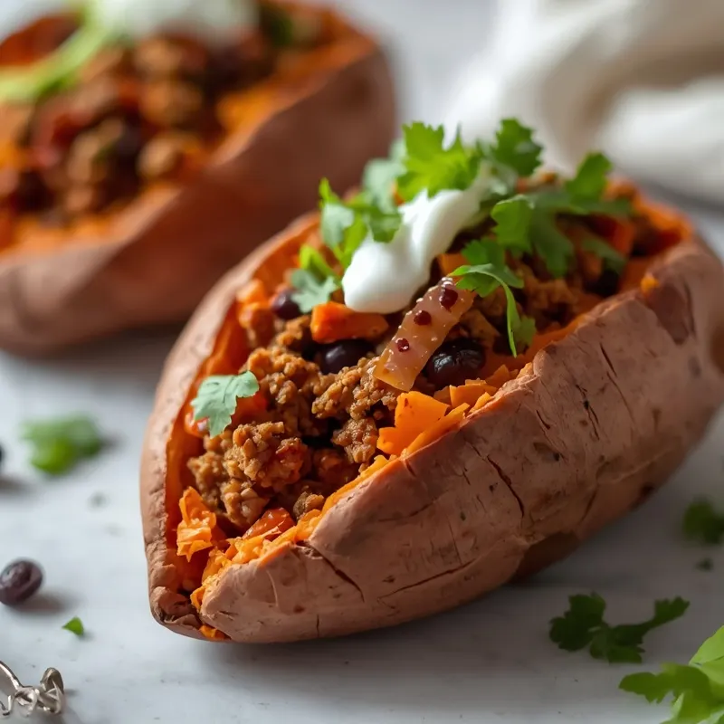 Flavor Packed Taco Stuffed Sweet Potato Flavor Packed Taco Stuffed Sweet Potato