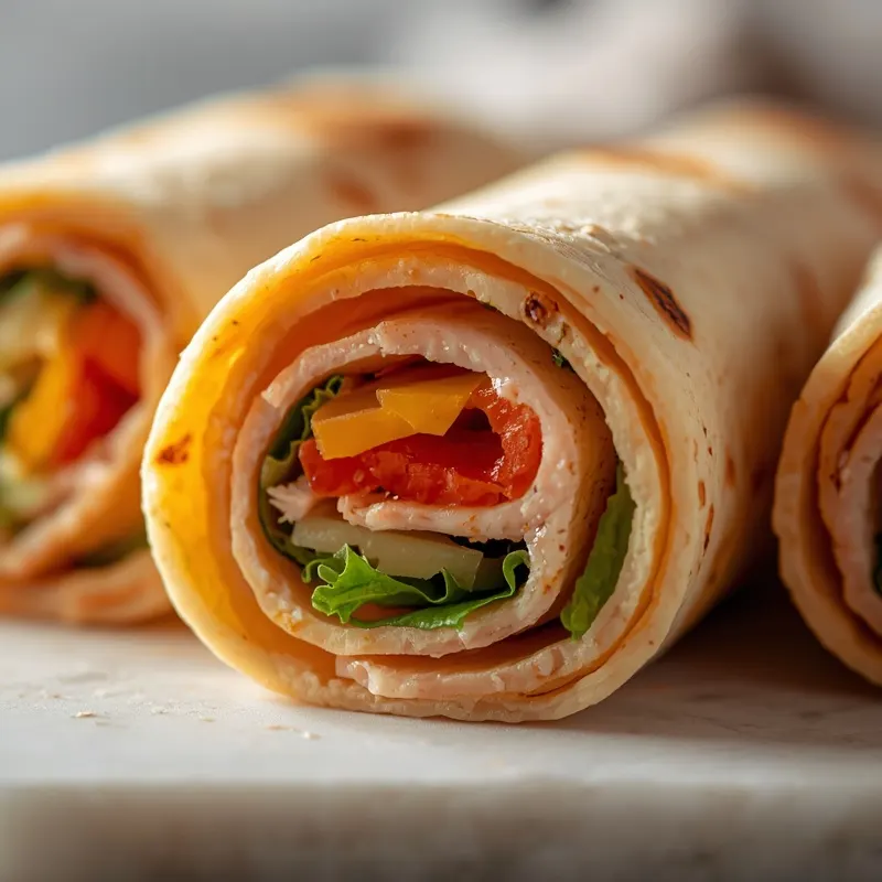 Fresh Turkey Ranch Wrap Pinwheels for Grab and Go Meals